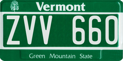 VT license plate ZVV660