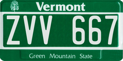 VT license plate ZVV667
