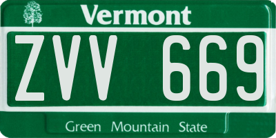 VT license plate ZVV669