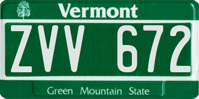 VT license plate ZVV672