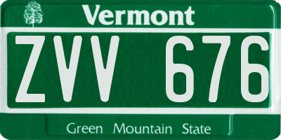 VT license plate ZVV676