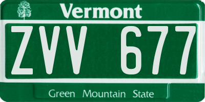 VT license plate ZVV677