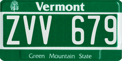VT license plate ZVV679