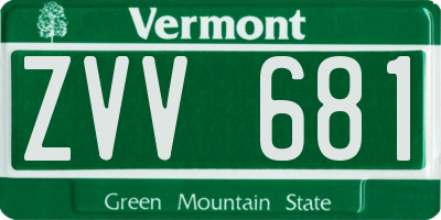 VT license plate ZVV681
