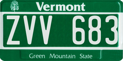 VT license plate ZVV683