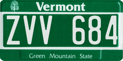 VT license plate ZVV684