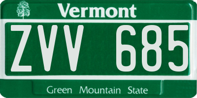 VT license plate ZVV685