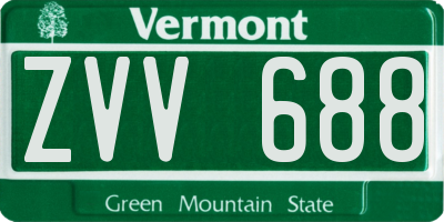 VT license plate ZVV688