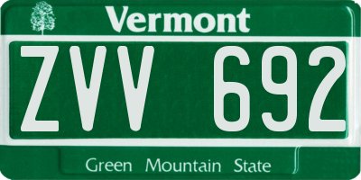 VT license plate ZVV692