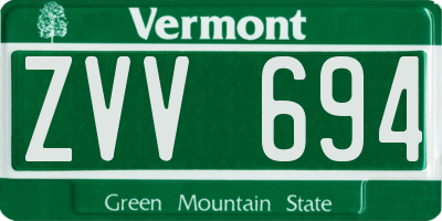 VT license plate ZVV694
