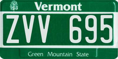 VT license plate ZVV695