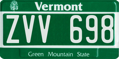 VT license plate ZVV698