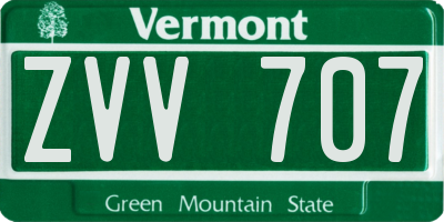 VT license plate ZVV707