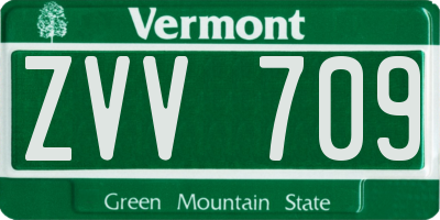 VT license plate ZVV709