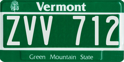 VT license plate ZVV712