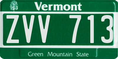 VT license plate ZVV713