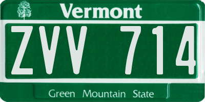 VT license plate ZVV714