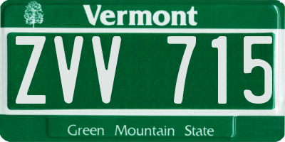 VT license plate ZVV715