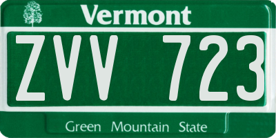 VT license plate ZVV723