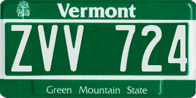VT license plate ZVV724