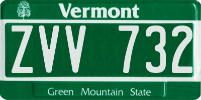 VT license plate ZVV732