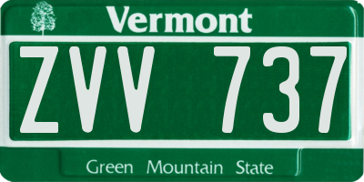 VT license plate ZVV737