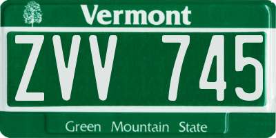 VT license plate ZVV745