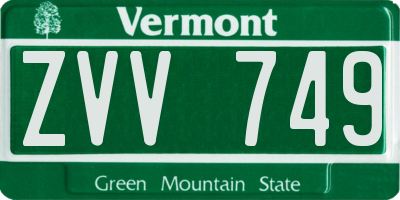 VT license plate ZVV749