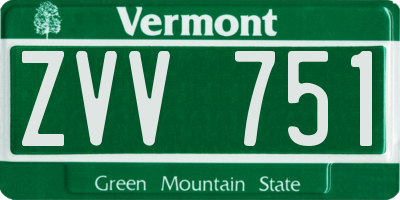 VT license plate ZVV751