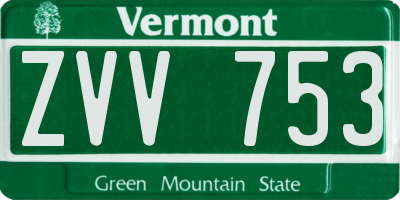 VT license plate ZVV753