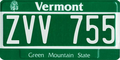 VT license plate ZVV755