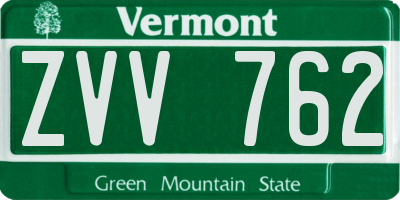 VT license plate ZVV762