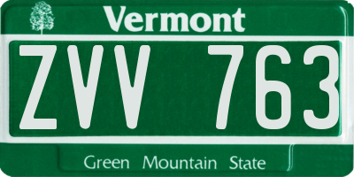 VT license plate ZVV763
