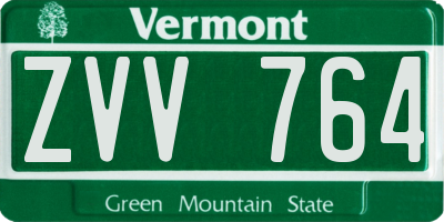 VT license plate ZVV764