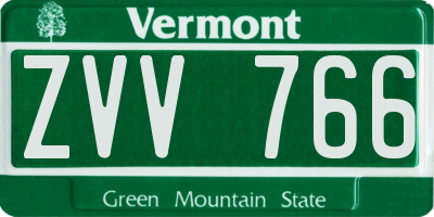VT license plate ZVV766