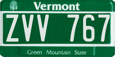 VT license plate ZVV767