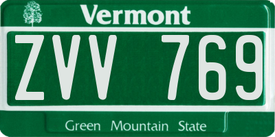 VT license plate ZVV769