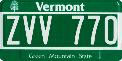 VT license plate ZVV770