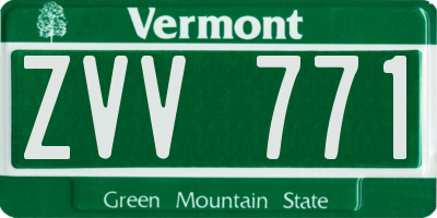 VT license plate ZVV771