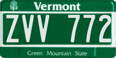 VT license plate ZVV772