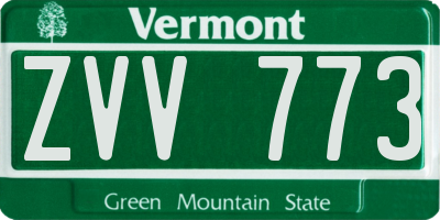 VT license plate ZVV773