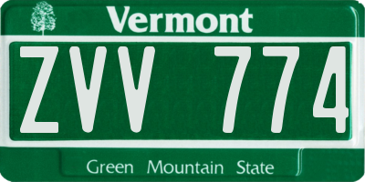 VT license plate ZVV774
