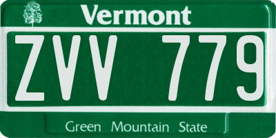 VT license plate ZVV779