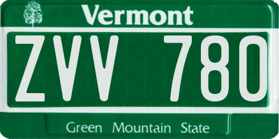 VT license plate ZVV780