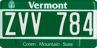 VT license plate ZVV784