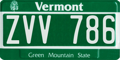VT license plate ZVV786