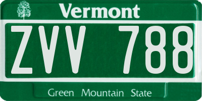VT license plate ZVV788