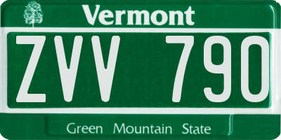 VT license plate ZVV790