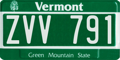 VT license plate ZVV791