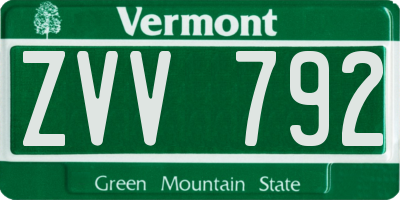 VT license plate ZVV792